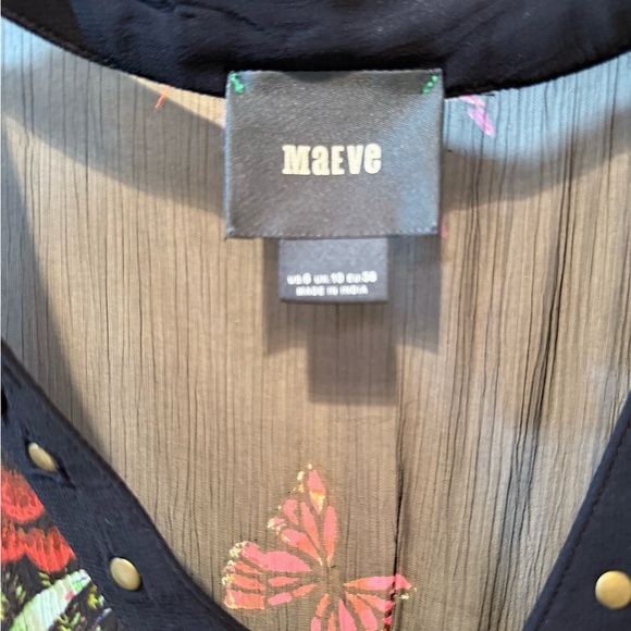 Maeve Black Floral Dress with Studded Detail - Picture 7 of 9